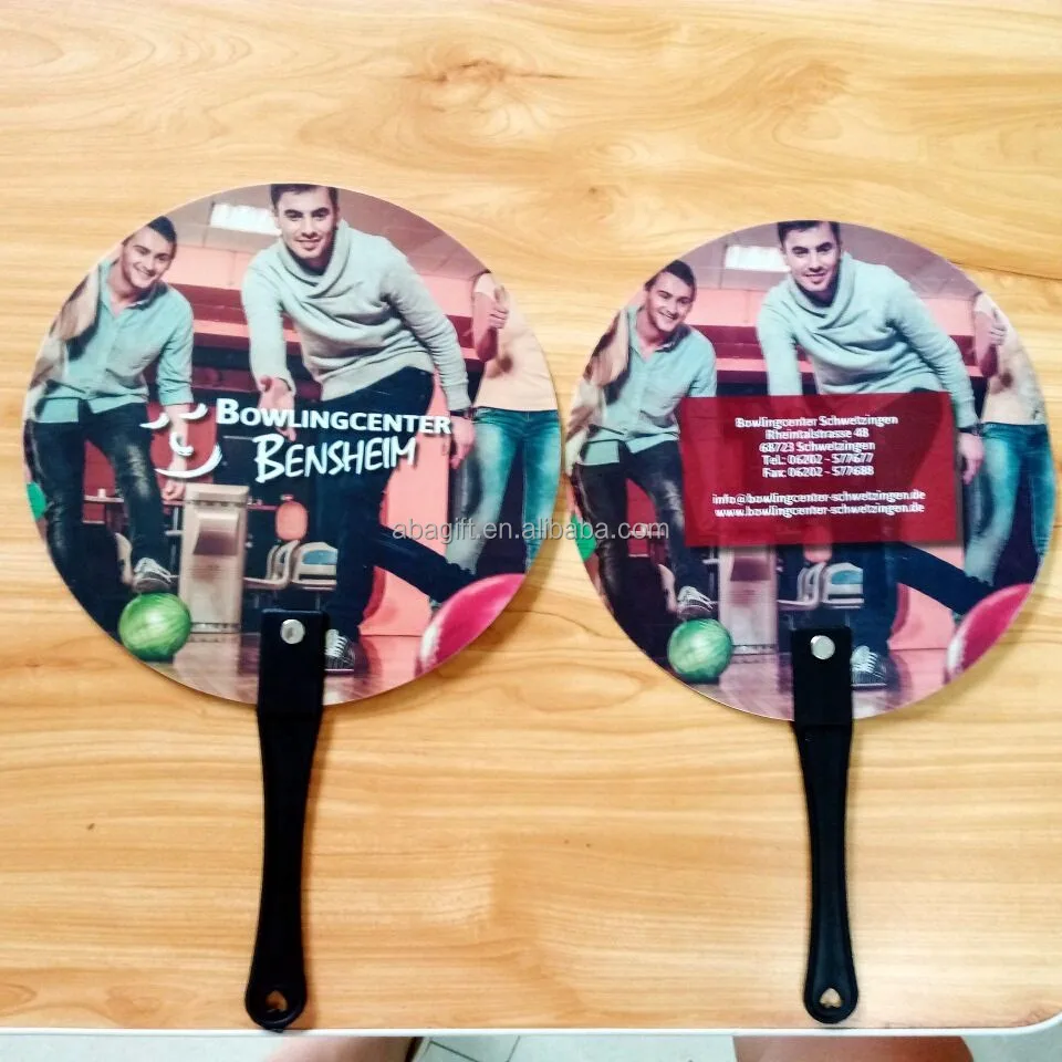 plastic hand fan with printed logo