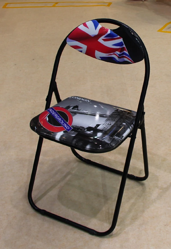 JUSTHOME Metal Frame Home Office Study Students Folding Chair With Fabric Padded