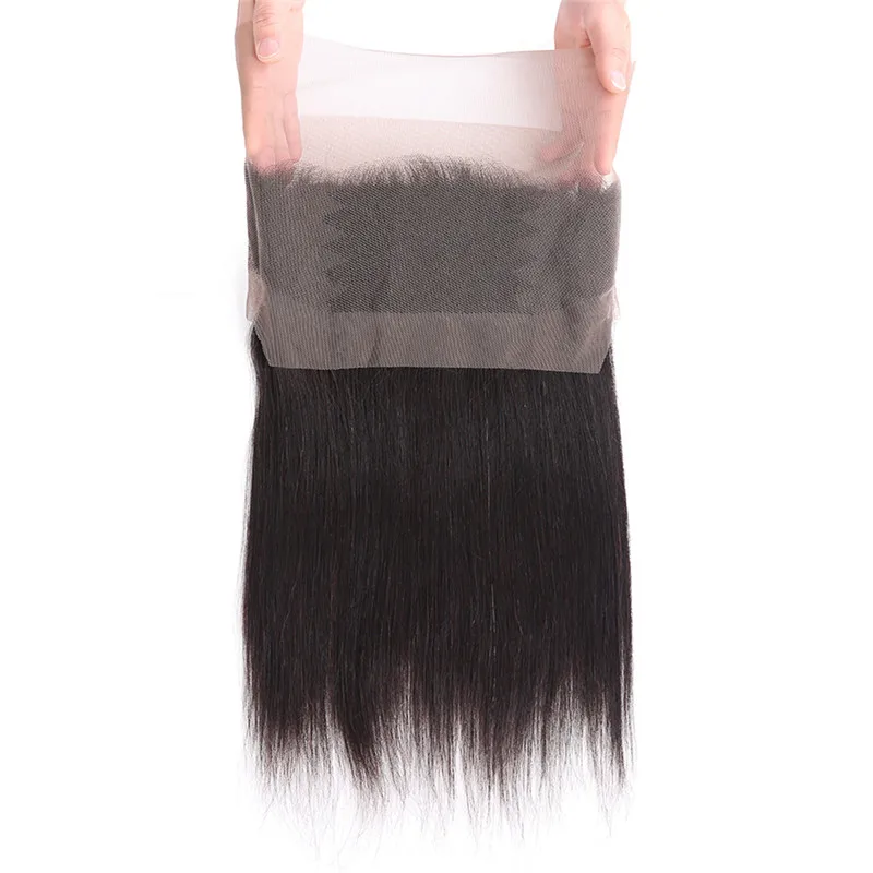 Brazilian Virgin Hair Straight with 360 lace frontal closure 8A Grade Virgin Unprocessed brazilian Human Hair bundles