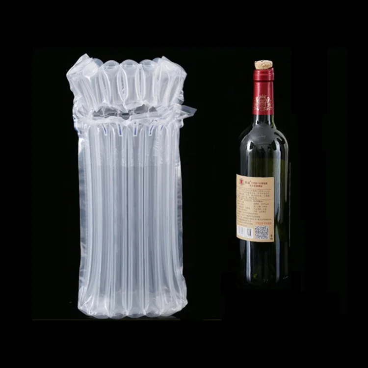 
Factory Customized Size Transparent Air Column Breakageproof Wine Bottle Plastic Bag 