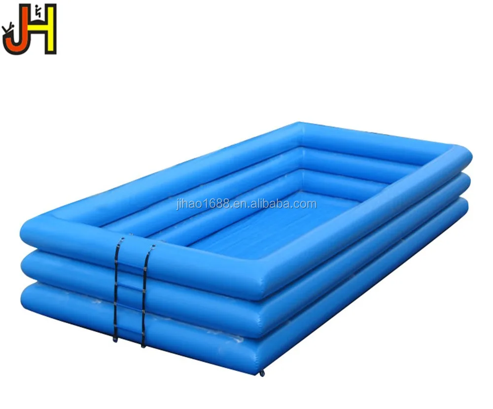 Three Tubes Inflatable Blue Rectangular Swimming Pool for Familly