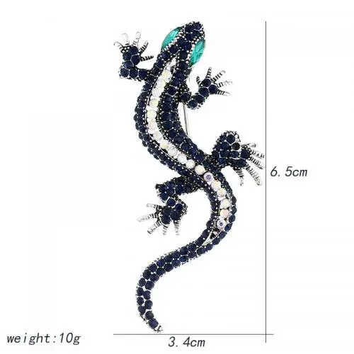 Promotion wholesale bulk Rhinestone brooch gecko lizard Zinc Alloy brooches for women 1315453