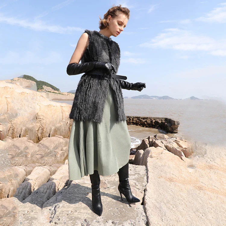 High Quality 100% Real Beaver Vest Casual Fur Waistcoat Casual Comfortable Vest Fur Vest China