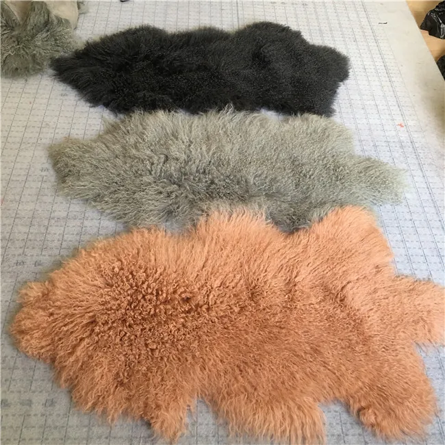 Large Curly Kalgan Lamb Fur Plate Cheap Tibetan Sheepskin
