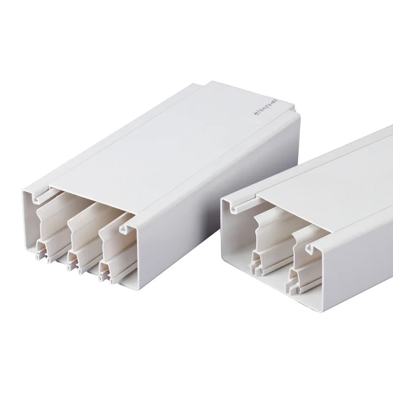 PVC Compartment Trunking 100x50 Fireproof 100*50 Plastic Trunking 2 Clipers Compartment canaleta easy mounting CE ROHS