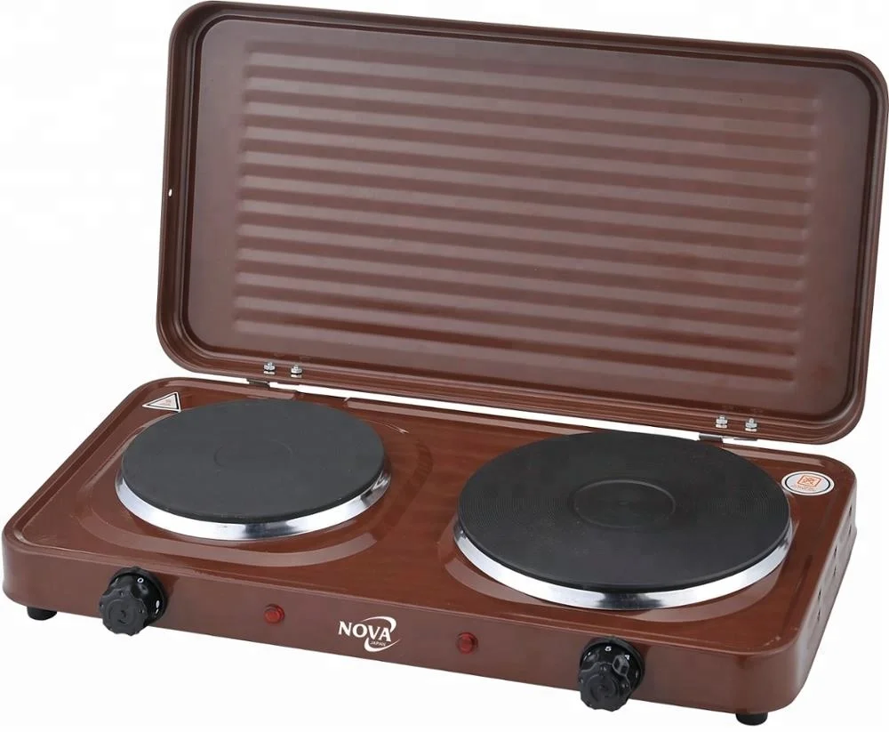 hot sale portable multi-function excellent quality  Double burner electric stove cooker with cover solid hot plate