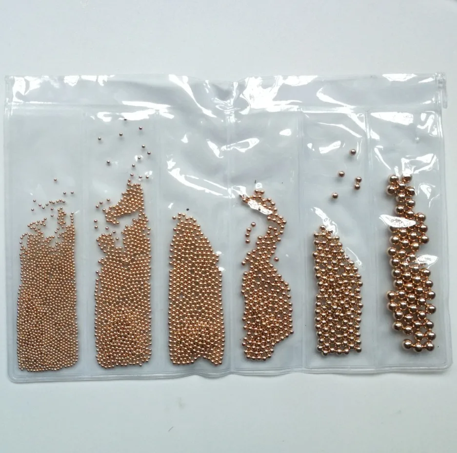 
3D nail art caviar 6size bag pack mixed nail art caviar decoration 3D nail metal caviar beads 