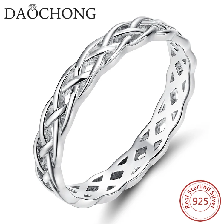 925 Sterling Silver Celtic Knot Eternity Wedding Band Ring