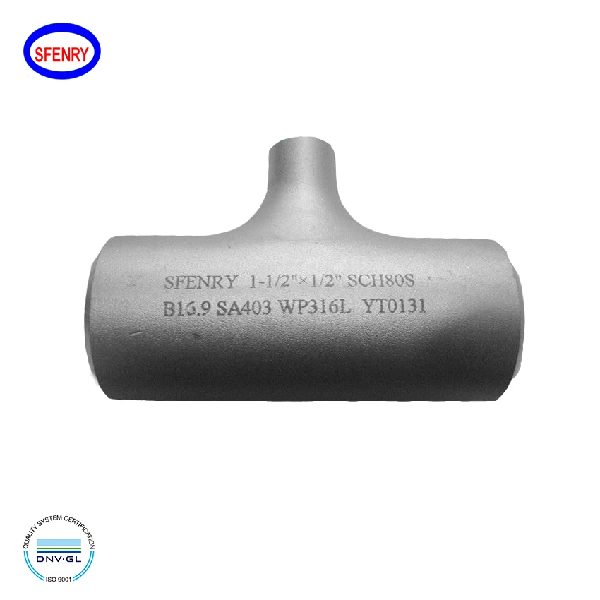 Sfenry BW Butt Welding Fittings ASME B16.9 SCH40S SCH80S Stainless Steel Reducing Tee