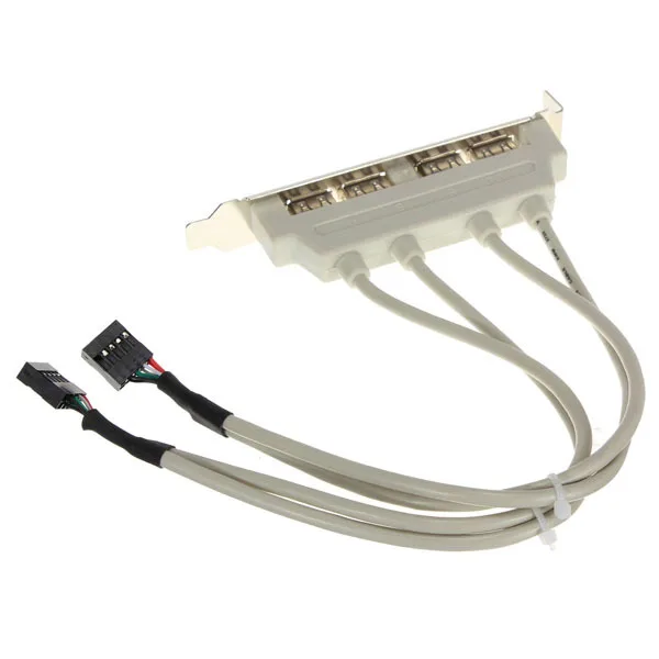 USB 2.0 Extender Cable 4 Ports USB 2.0 Female Screw to Motherboard 9pin Header Panel Mount Cable