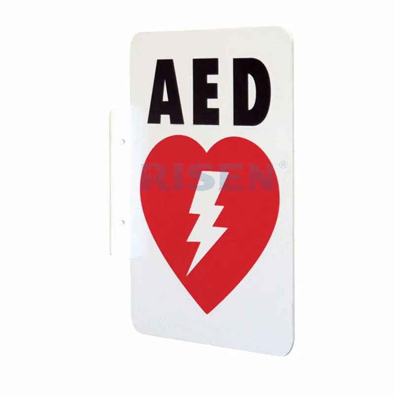 
OEM service logo print customized defibrillator signs aed wall sign for emergency training class 