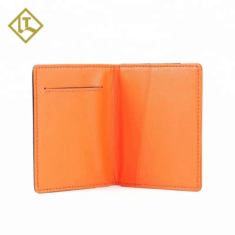 
Bifold slim ultra thin printing embossed logo minimalist handmade custom card holder fashion genuine mens leather wallet 