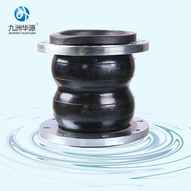 Competitive price zinc plating flange adapter connector flexible pipe double sphere rubber joint