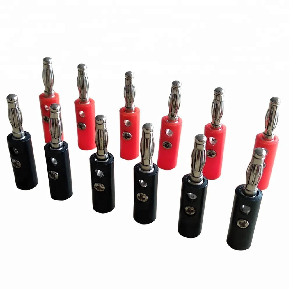  4 мм Банановая розетка латунь с никелированным красным и черным покрытием