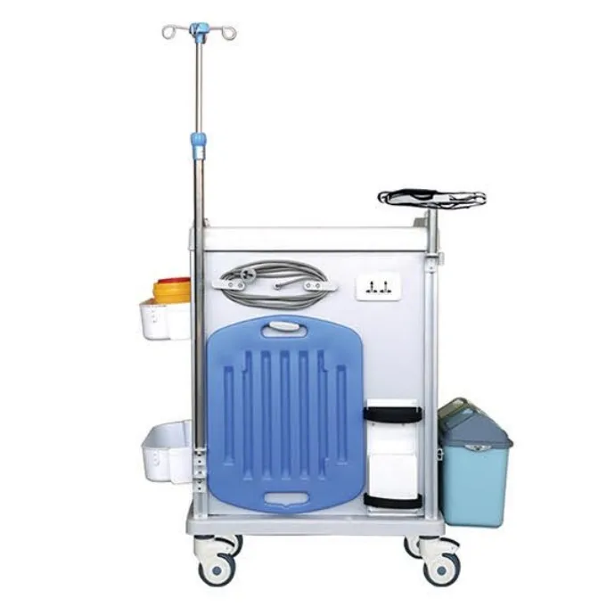 Hospital Mobile Emergency Resuscitation Trolley Price With CPR Board