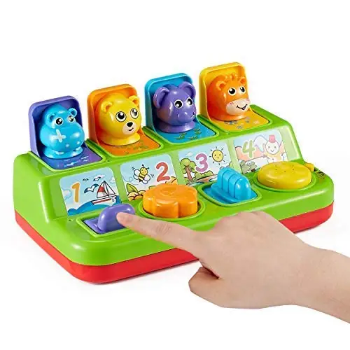 Cartoon Animal Keyboard Piano Toy - Battery Operated Musical Toy with Pop-Up Animals for Toddlers