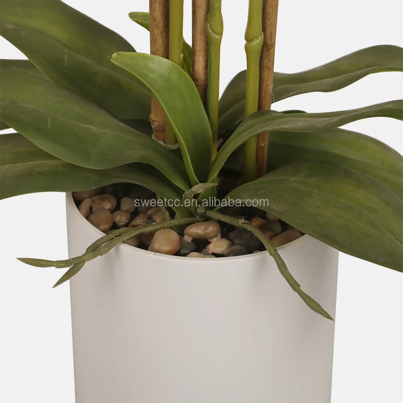 Hot sale vanda orchids flower artificial phalaenopsis orchid in pot for home decoration