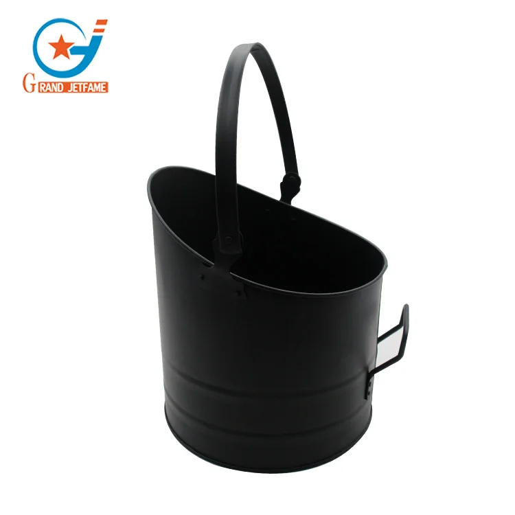 Черный металлический каминный аксессуар одно обработанное угольное ведро