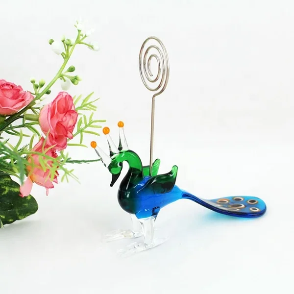 Wedding gifts favor Murano glass animals peacock Place card holders