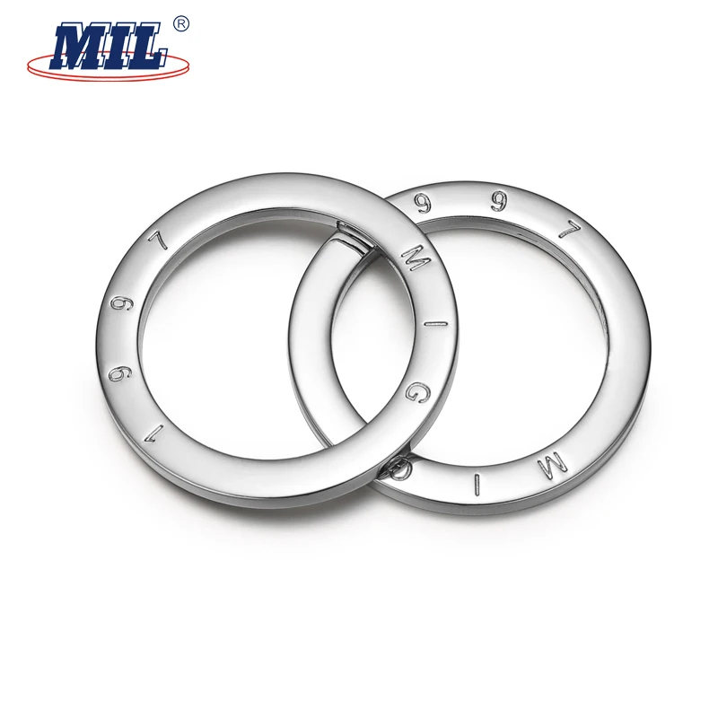 Custom Logo Handbag Hardware Zinc Alloy Flat Metal O Ring Buckle Metal Ring