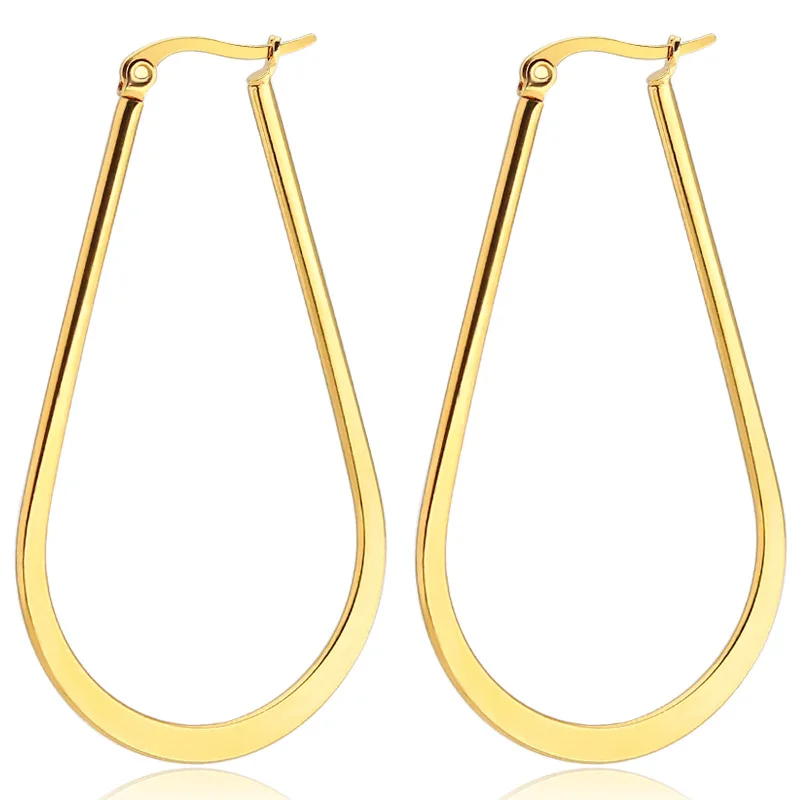 Chengfen stainless steel gold plated U shape clip new design earrings fancy