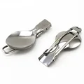 Outdoor Stainless Steel Folding Spoon Tableware Camping Cookware Picnic Travel Healthy Clean Environmental Spoon 27g Tableware