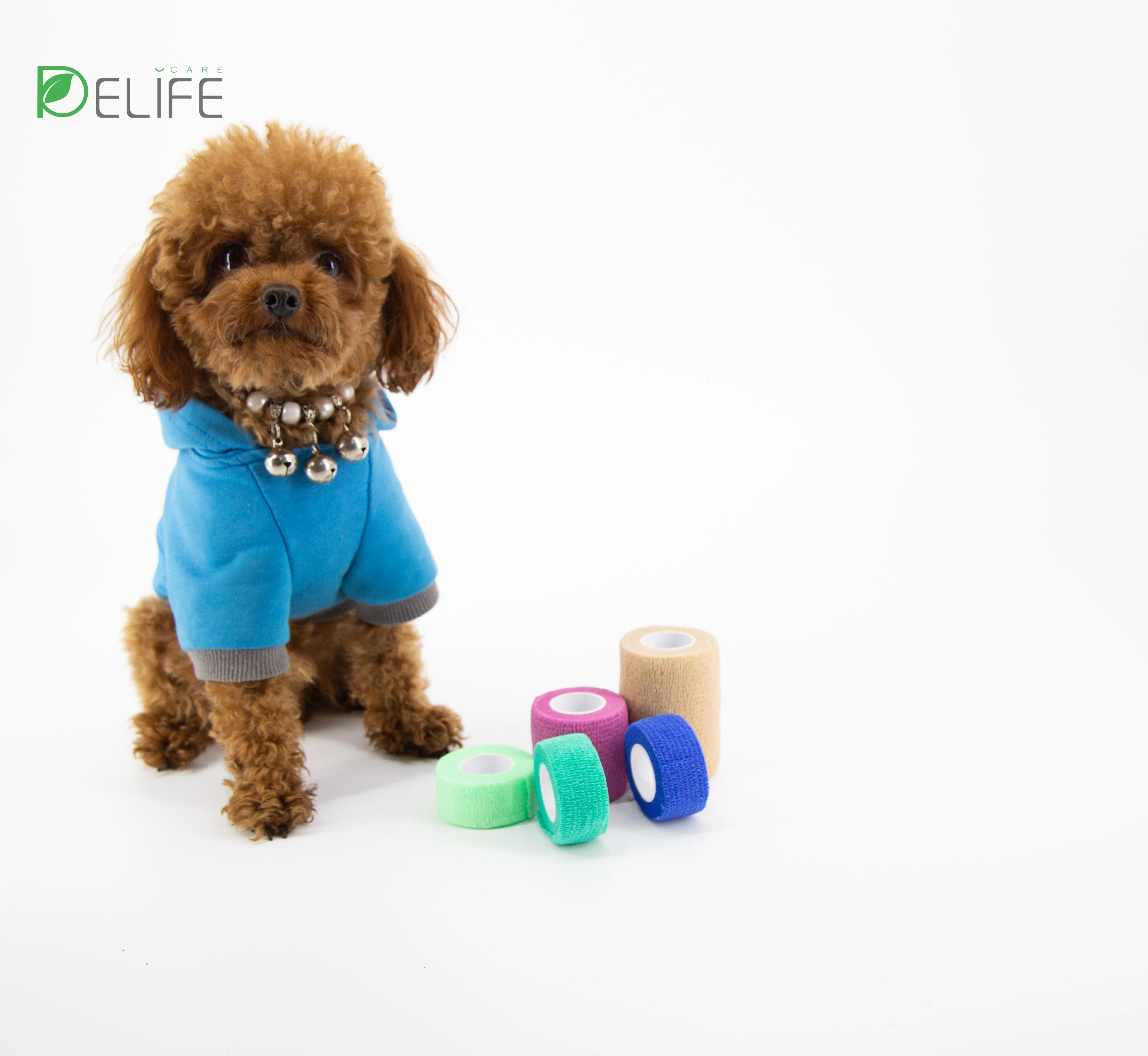 Хлопковая эластичная самоклеящаяся эластичная марлевая когезионная повязка рулон для людей и домашних животных медицинская