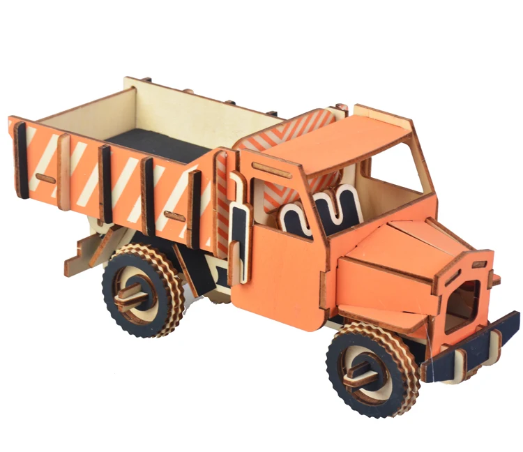 New design giant Wooden Puzzles 500/1000/1500 Pieces High Quality Laser Cut 3D IQ Wooden Puzzle Toy of Dumper