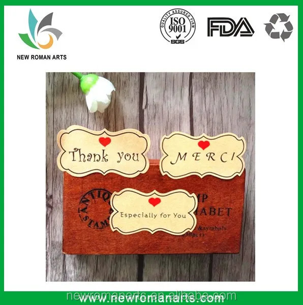 Thank you love self-adhesive stickers kraft label sticker for DIY hand made gift /cake /candy paper tags
