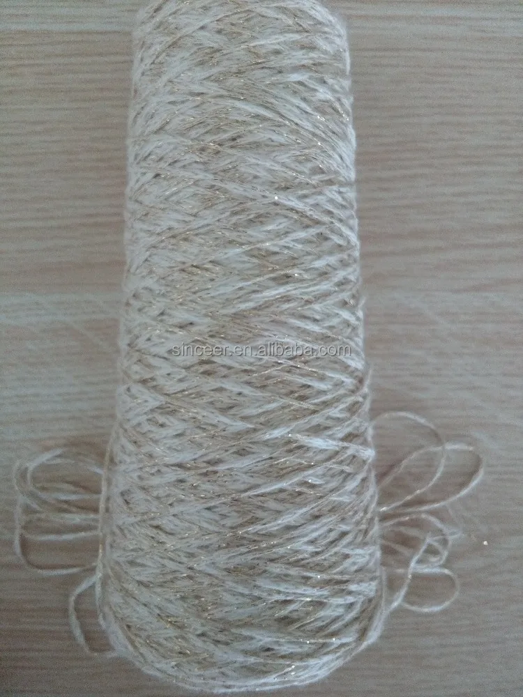 1/2.4NM sausage kintting yarn 81%cotton 19%gold lurex
