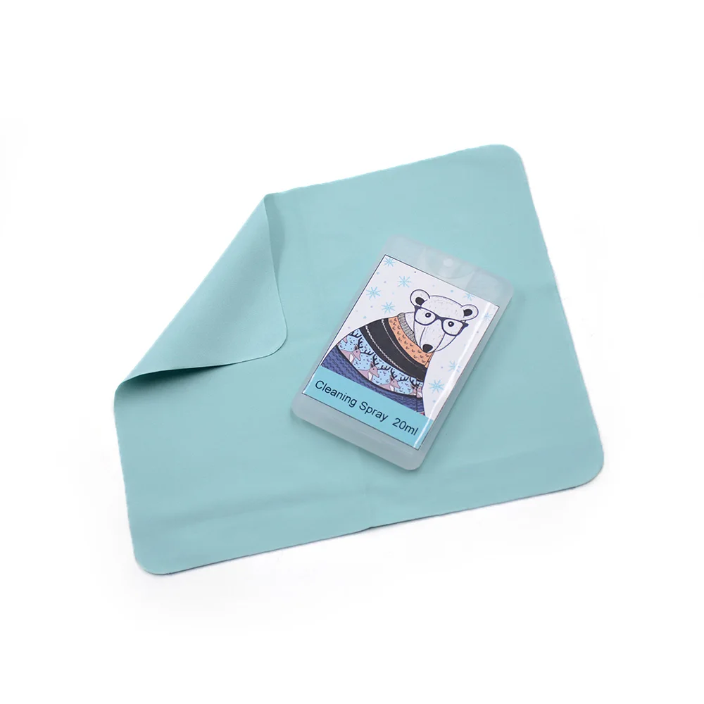 Bulk Wholesale Lens Eyeglass sun Glasses Pad Computer Camera Screen cleaning Clean spray kit with microfiber cloth