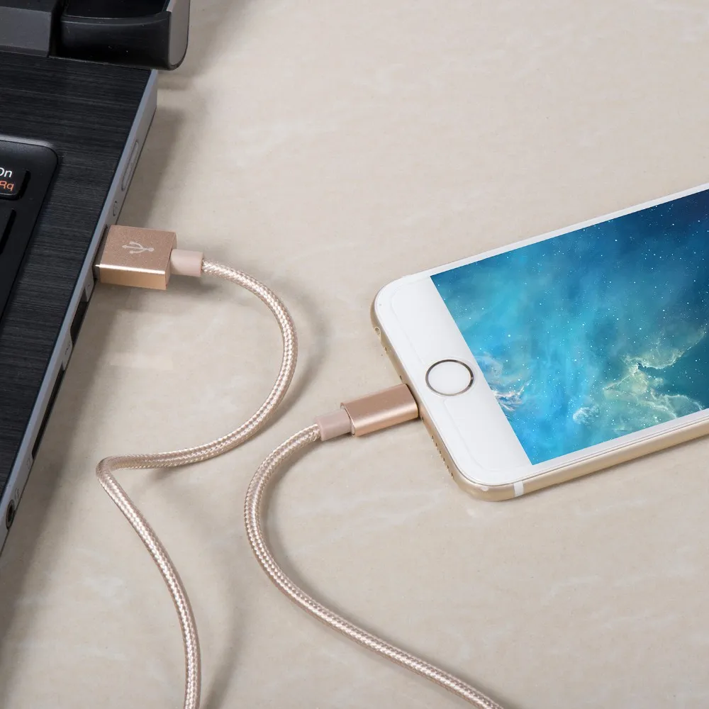 
1M 2A Fast Charger 3FT for Lightning Cable Nylon Braided Charger to Cable Data Syncing Cord Compatible For iPhone X XS 8 7 6 5 