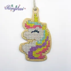 DIY Unicorn Rainbow laser cut out wood cross stitch kits