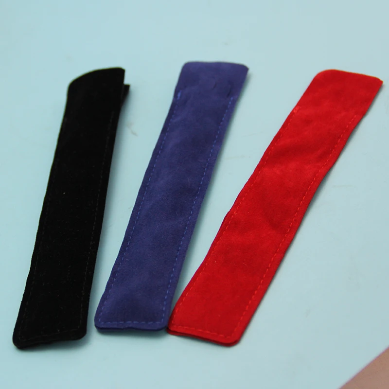OEM custom long narrow drawstring velvet pouch for pen