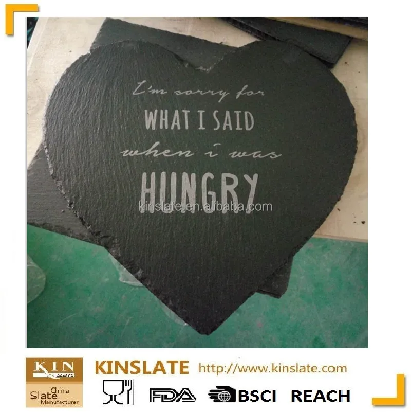 27 x 25 cm heart shape Professional slate supplier heart slate stone plate wholesale