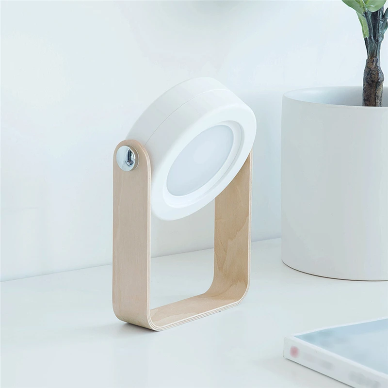 Creative wooden handle portable lantern lamp telescopic folding led table lamp charging night light reading lamp