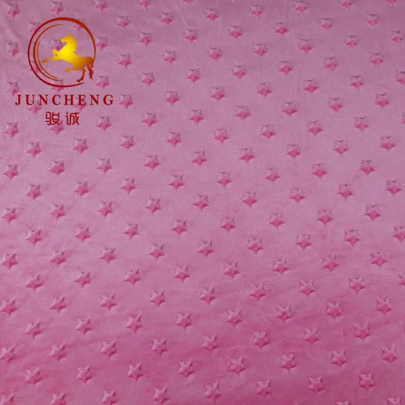 100% polyester soft  home textiles five-pointed star minky plush fabric for baby blanket