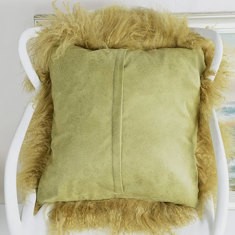 Decorative Real Mongolian lamb Sheepskin fur Cushion cover