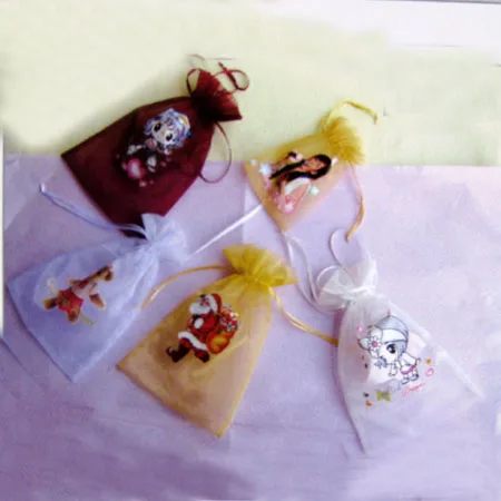 Gold Floral Organza Pouch