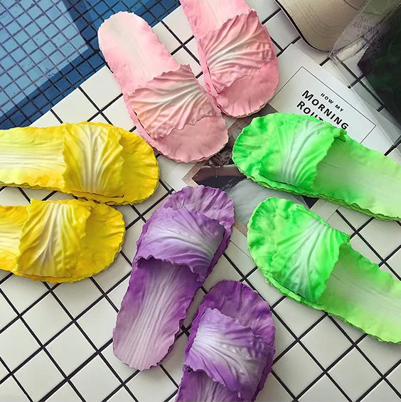 Summer creative fashion cabbages slippers men and women indoor bathroom plastic slip-resistant couples personality slippers