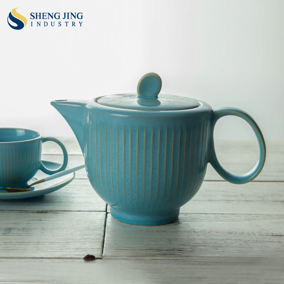 Juego De Te Porcelana Tea Det Blue Korean Coffee Pot