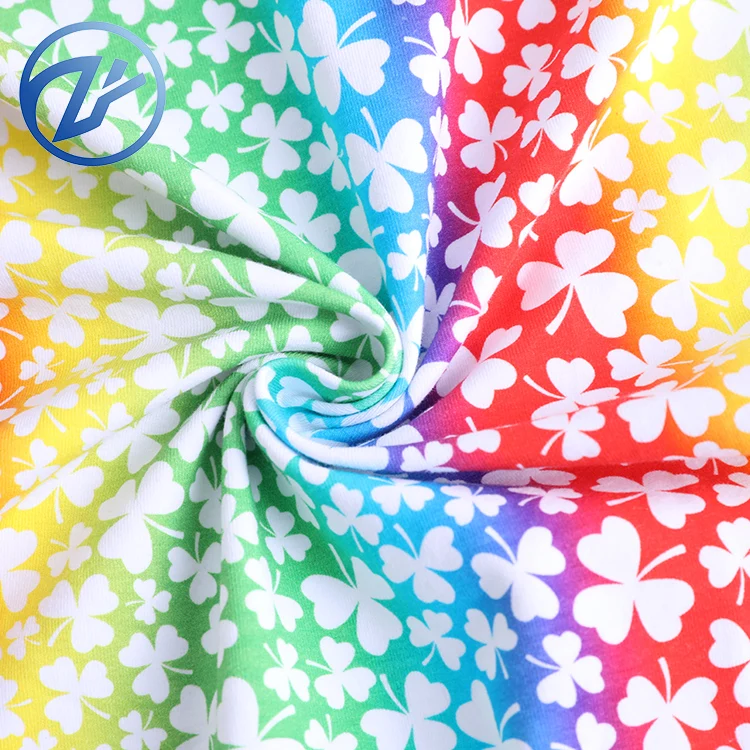 Хлопковая лайкра с цифровой печатью, хлопковая ткань с детским принтом