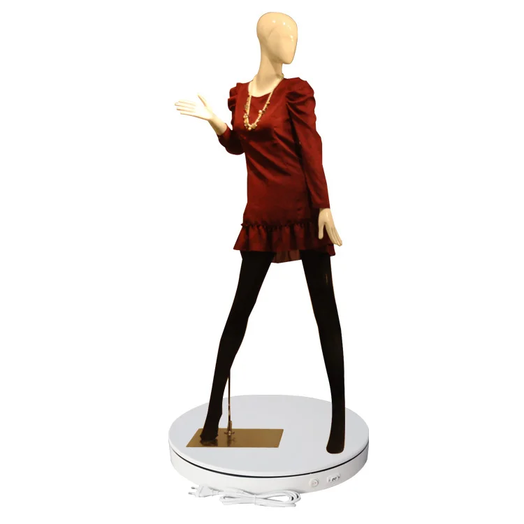 диаметр 60см, h6cm белый/черный 360 градусов электрические вращающиеся дисплей проигрывателя для манекена/куклы париже