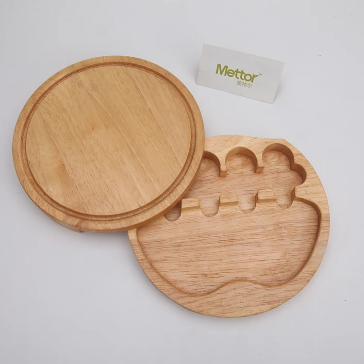 
Bamboo wood Combined small cheese knife board set 