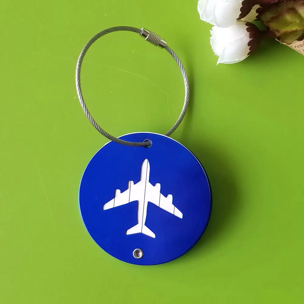Wholesale or Custom round shape Aluminum metal Luggage Tag