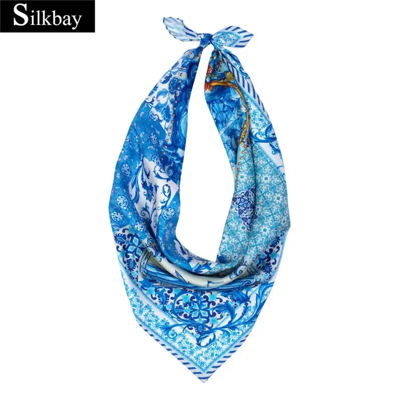 Hangzhou custom printed silk scarf