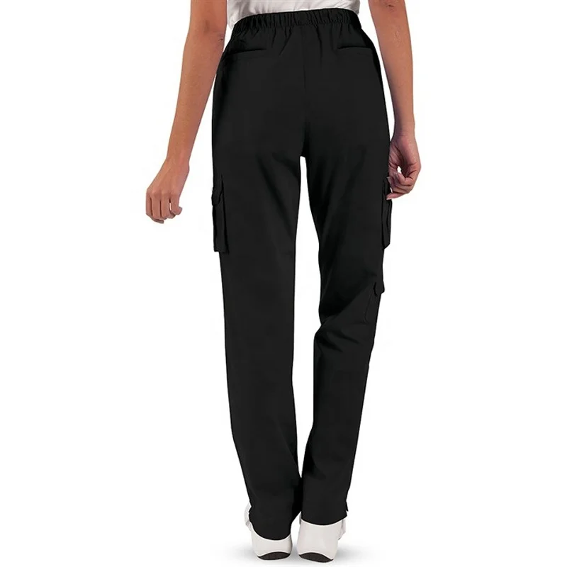 Ladies 8-Pocket Tapered Leg Cargo Scrub Pant with Back Elastic