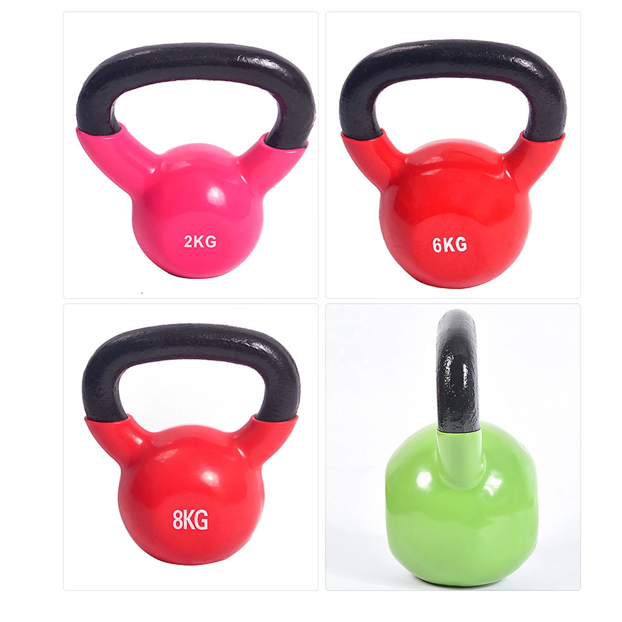 China Colorful custom logo vinyl kettlebell PVC coated kettlebells for weight lifing exercise