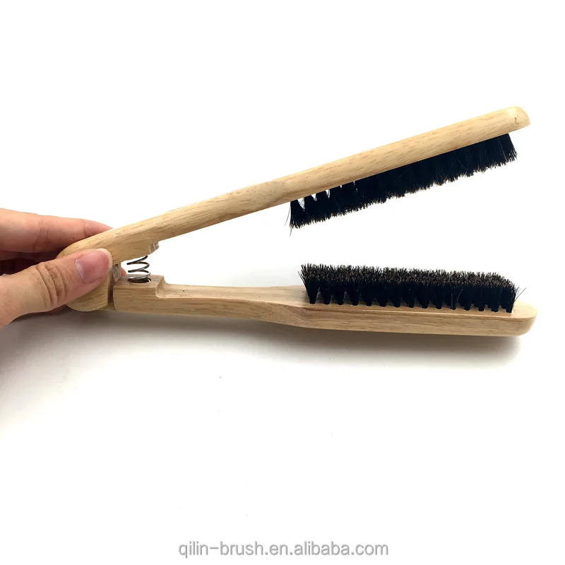 Новое поступление, деревянная Лазерная керамическая щетка для выпрямления волос, выпрямитель для волос с щетиной кабана, щетка для выпрямления волос с ЖК-дисплеем