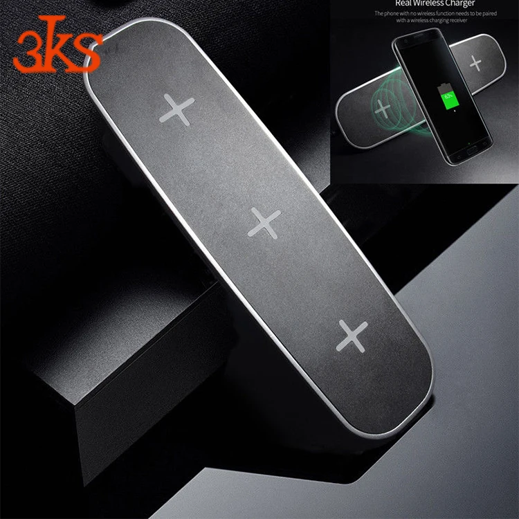 Новый дизайн 3 в 1 с 2 USB порта 2018 qi быстро Беспроводное зарядное устройство для iPhone x и Samsung Mobile телефон